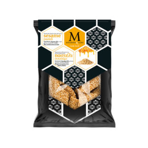 Παστέλι με σουσάμι σε λεπτές φέτες.